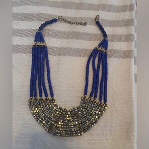 Bold Blue and Gold Necklace